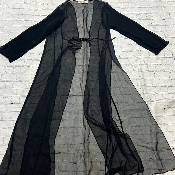 Vintage Victoria’s Secret Gold Label Sleepwear Robe Duster Sheer Lingerie M/L - Picture 1 of 3